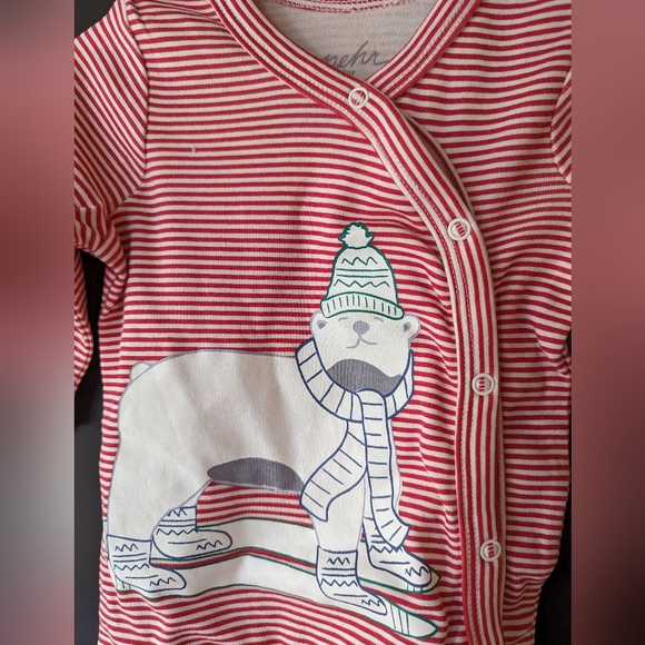 Indigo Baby Red Sleeper with Polar Bear Design - Picture 2 of 5